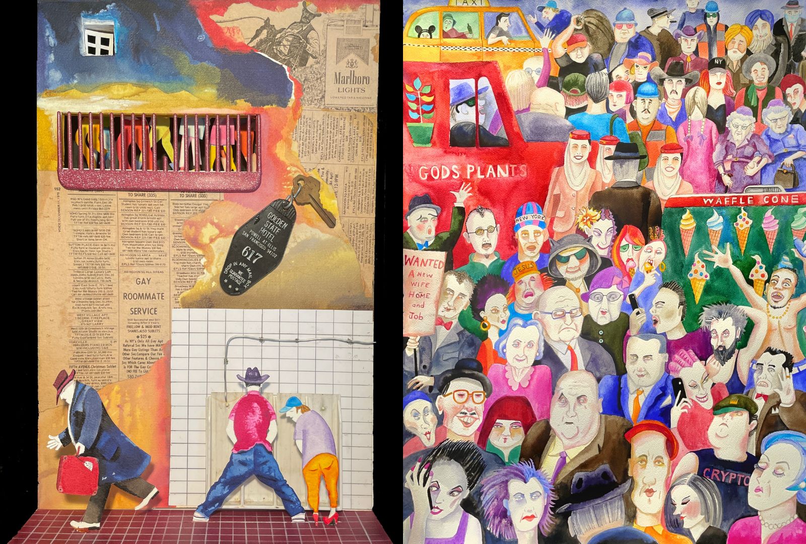 Left: Out on Christopher Street by Kim Carpenter AM. Right: MidTown Crossing by Kim Carpenter AM.