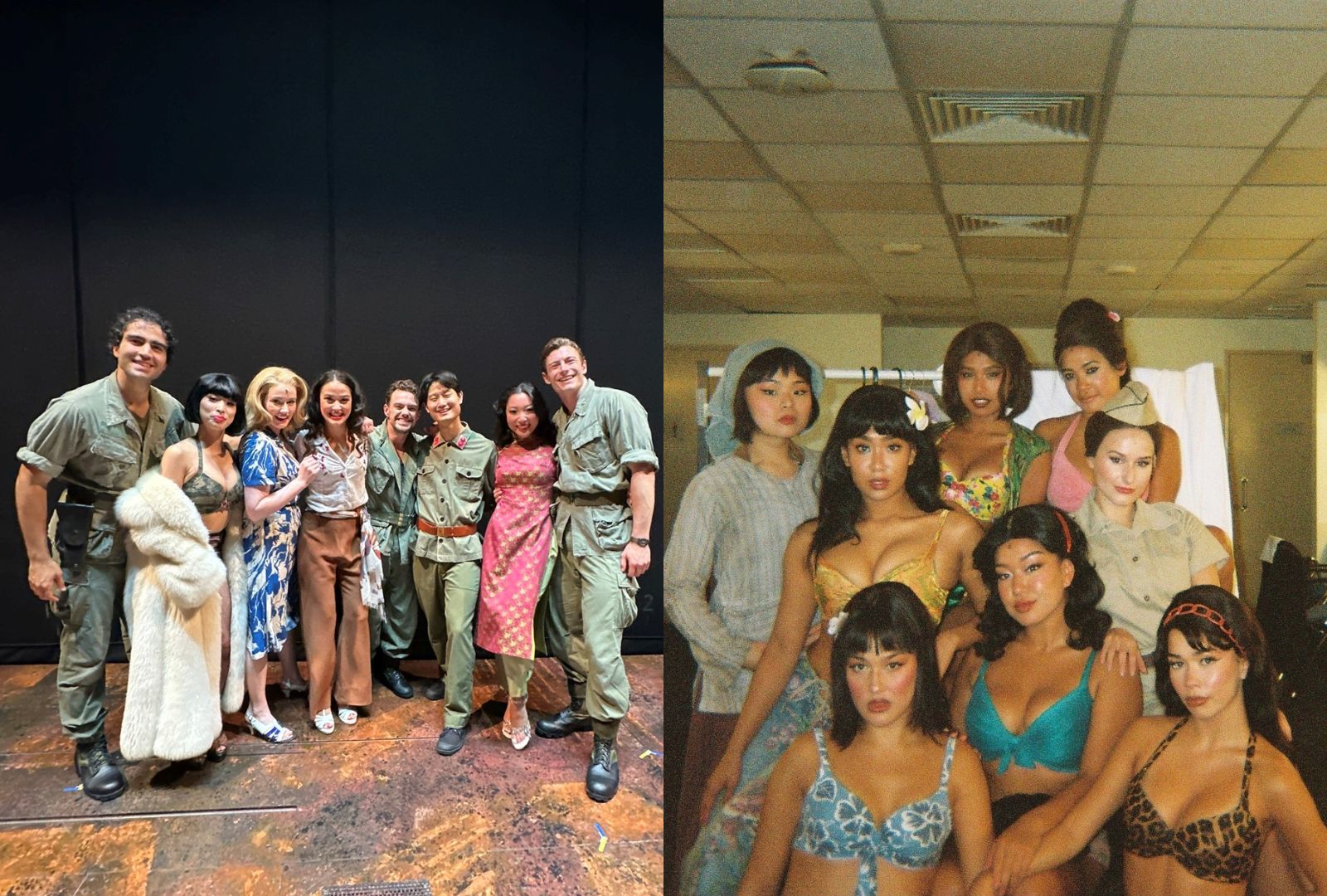 The touring cast of Miss Saigon in costume during their Asia tour.