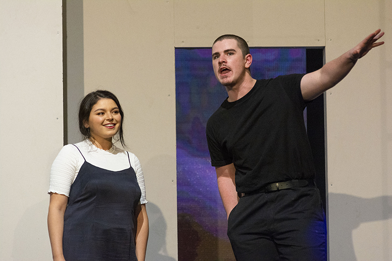Melissa Kahraman and Declan Kelly in 2019 NIDA production Roberto Zucco