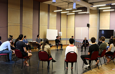 Rowena Balos with NIDA students