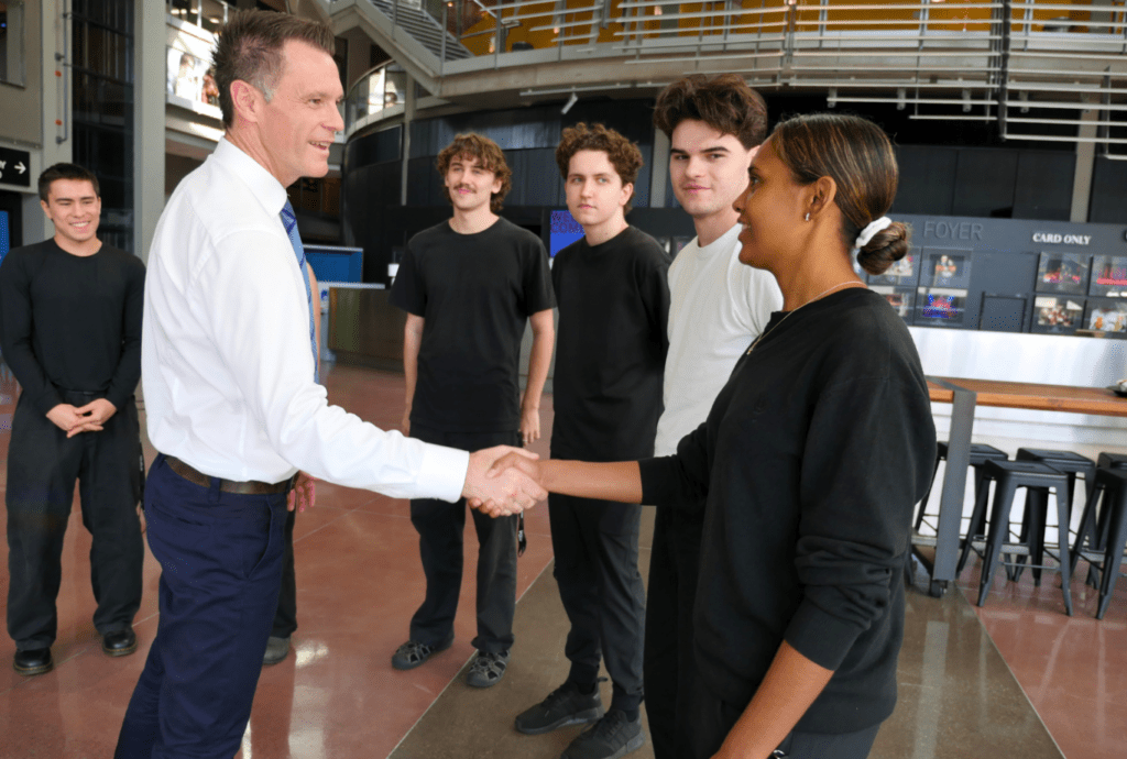 Premier Minns met Bachelor of Fine Arts (Acting) students. Photo by Alexandra McClellan.